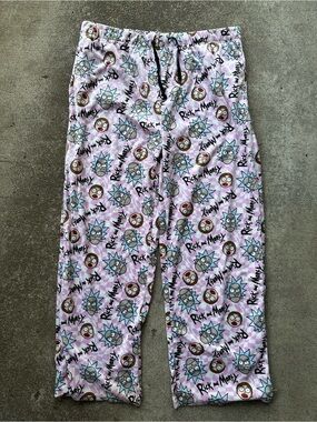 Adult Swim Rick & Morty Pink Printed Fleece Pajama Pants